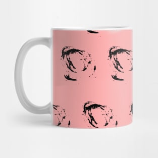 Black silhouettes of roses on a pink background, flowers, love Mug